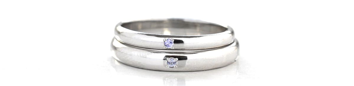 12月の誕生石タンザナイトを取り入れた手作り結婚指輪