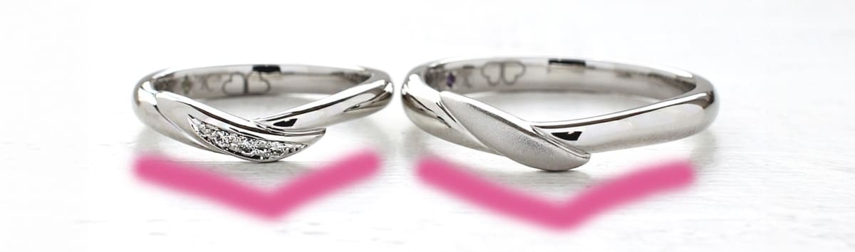結婚指輪のV字デザイン