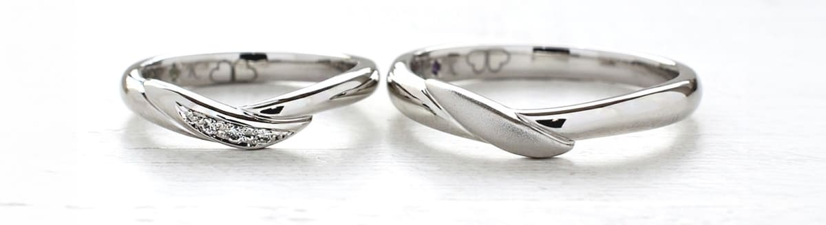 鋳造製法でできる結婚指輪のデザイン例_V字ライン