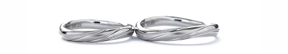 鋳造製法でできる結婚指輪のデザイン例_ウェーブデザイン
