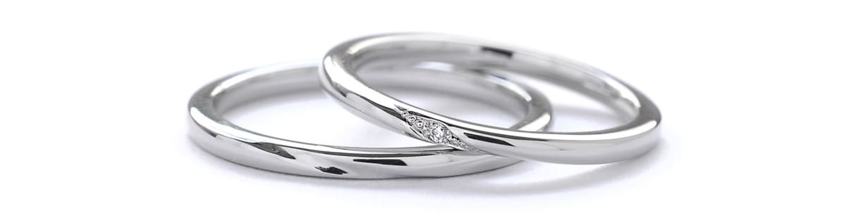 プラチナ900スーパーハードを使用した鋳造の結婚指輪