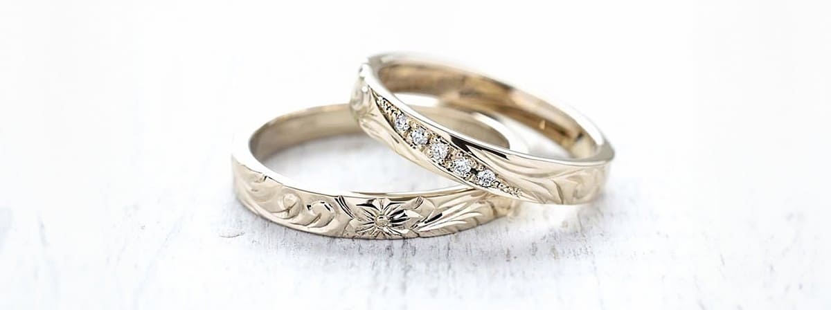 結婚指輪_ ハワイアンジュエリーの彫刻