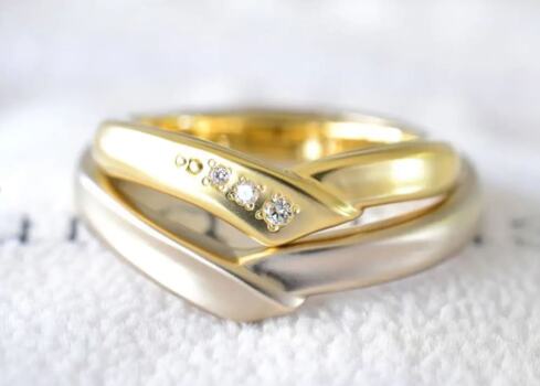 手作り結婚指輪ワックスコース_V字デザイン